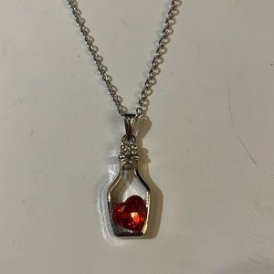 Heart In A Bottle Rhinestones Necklace